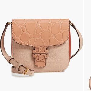 Brand new Tory Burch Mcgraw Croc Embossed Crossbody